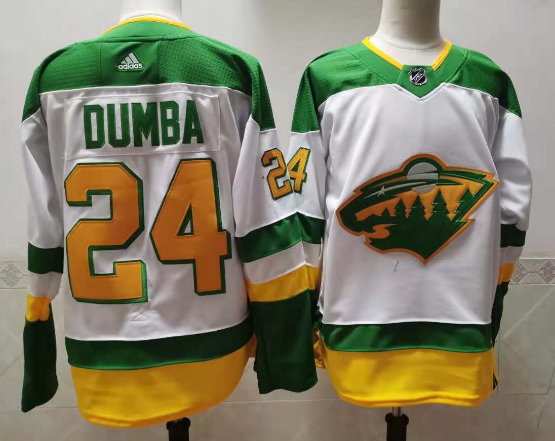 Men Minnesota Wild #24 Dumba White Throwback Authentic Stitched 2020 Adidias NHL Jersey->minnesota wild->NHL Jersey